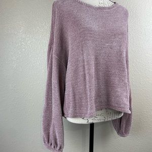 AE Softest Chenille Distressed Cropped Sweater